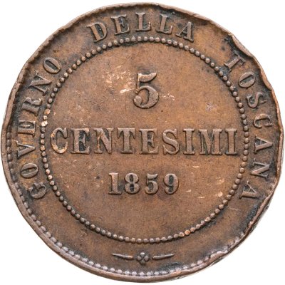 купить Тоскана 5 чентезимо 1859