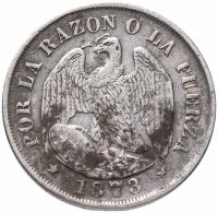 купить Чили 20 сентаво (centavos) 1873