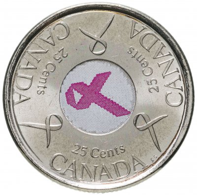 купить Канада 25 центов (cents) 2006 "Розовая ленточка - Борьба с раком молочной железы"