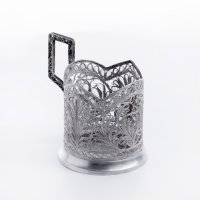 купить Подстаканник ажурный, мельхиор, скань, Казаковский завод художественных изделий, СССР, 1950-1962 гг.