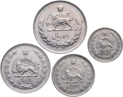 купить Иран набор монет 1-10 риалов 1959-1975 (4 шт.)