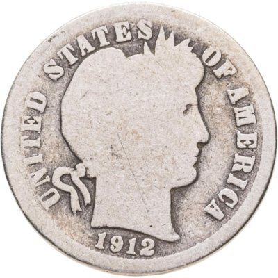 купить США 10 центов (дайм, one dime) 1912 Barber Dime Без отметки монетного двора