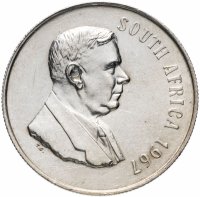 купить ЮАР 1 ранд (рэнд, rand) 1967 "Первая годовщина смерти Хендрика Фервурда - SOUTH AFRICA"