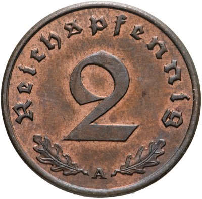 купить Германия (Третий Рейх) 2 рейхспфеннига "А" 1939