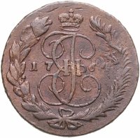 купить 5 копеек 1764 ММ, отчетливые следы перечекана