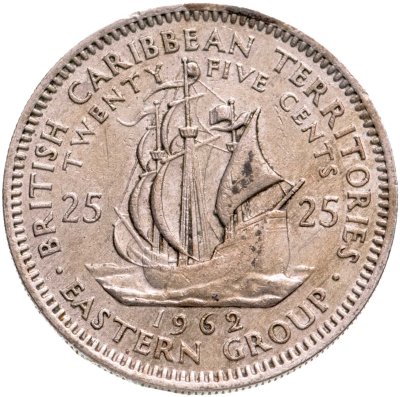 купить Восточные Карибы 25 центов (cents) 1962