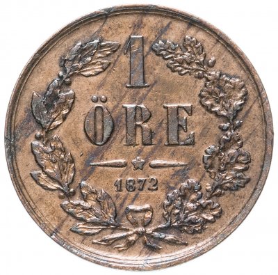 купить Швеция 1 эре (ore) 1872 Буквы LA под бюстом