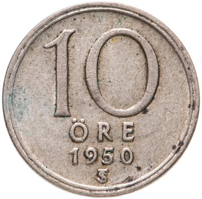 купить Швеция 10 эре (ore) 1950
