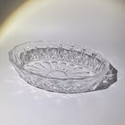 купить Икорница с объемным декором, хрусталь, СССР, 1970-1990 гг.