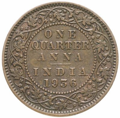 купить Британская Индия 1/4 анны (anna) 1936