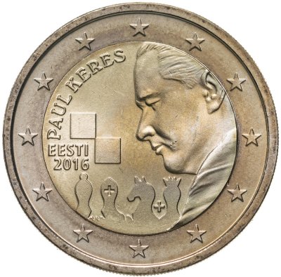 купить Эстония 2 евро 2016 "100 лет со дня рождения Пауля Кереса"
