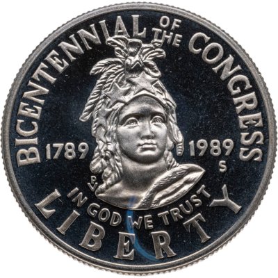 купить США 50 центов (1/2 доллара, half dollar) 1989 "200 лет Конгрессу США"