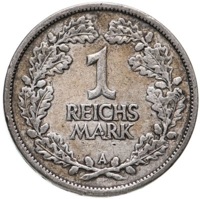 купить Германия 1 рейхсмарка (reichsmark) 1925 A знак монетного двора "A" — Берлин