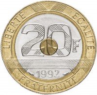 купить Франция 20 франков (francs) 1992-1993, случайная дата