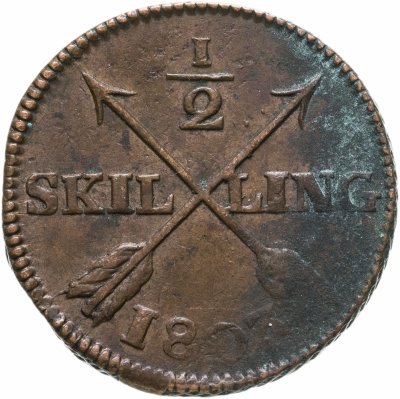 купить Швеция 1/2 скиллинга 1803