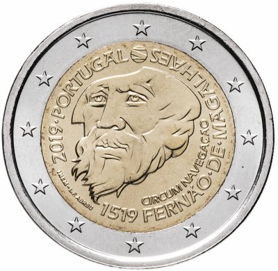 купить Португалия 2 евро 2019 "500-летие кругосветного плавания Магеллана"