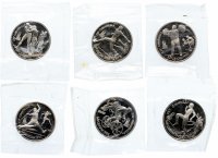 Купить Набор монет 1 рубль 1991 "XXV Олимпийские игры 1992 года, Барселона", 6 штук в запайках