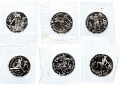купить Набор монет 1 рубль 1991 "XXV Олимпийские игры 1992 года, Барселона", 6 штук в запайках