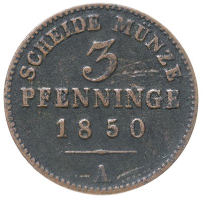 купить Германия Пруссия 3 пфеннига 1850