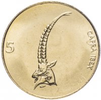 Купить Словения 5 толаров 1998-2000 Альпийский козел