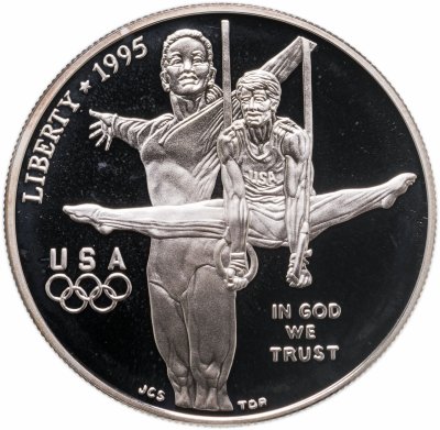 купить США 1 доллар (dollar) 1995 P "XXVI летние Олимпийские Игры, Атланта 1996 - Гимнастика"