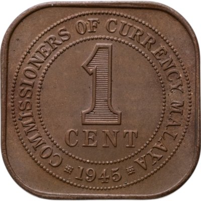 купить Малайя 1 цент (cent) 1945 с портретом Короля Георга 6