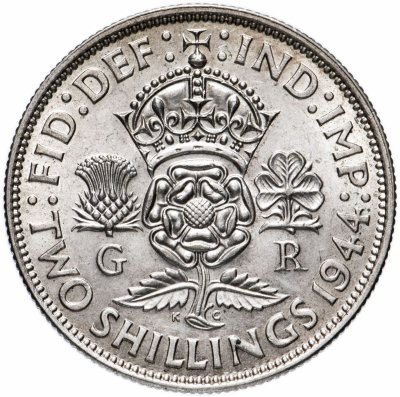 купить Великобритания 2 шиллинга (флорин, shillings) 1944
