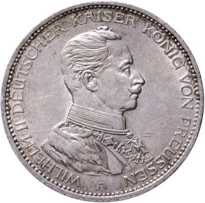 купить Германская Империя, Пруссия 3 марки (mark) 1914 с портретом Императора Вильгельма II