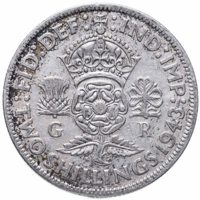 купить Великобритания 2 шиллинга (флорин, shillings) 1943