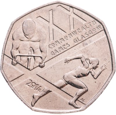 купить Великобритания 50 пенсов (pence) 2014 "Игры Содружества 2014. Глазго"