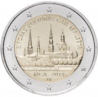 купить Латвия 2 евро 2014 "Рига - культурная столица Европы"