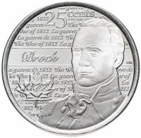 Купить Канада 25 центов (cents) 2012 "Война 1812 года - Генерал-майор Исаак Брок"