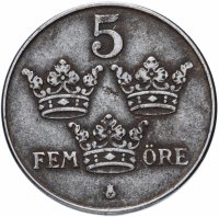 Купить Швеция 5 эре (ore) 1942-1950, случайная дата