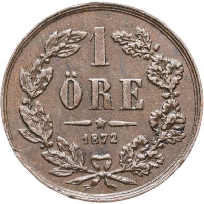 купить Швеция 1 эре (ore) 1872 Буквы L.A. под бюстом