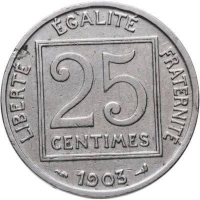 купить Франция 25 сантимов (centimes) 1903