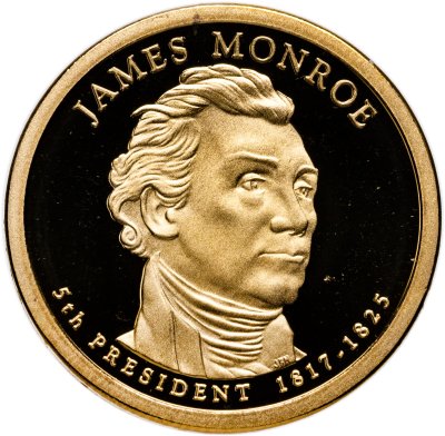купить США 1 доллар (dollar) 2008 Proof "Джеймс Монро (5-й президент США)" знак монетного двора "S" - Сан-Франциско