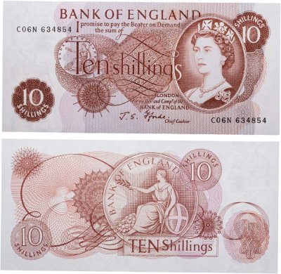 купить Англия - 10 шиллингов 1966 - 1970 "Елизавета 2" Рick 373c