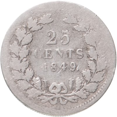 купить Нидерланды 25 центов (cents) 1849