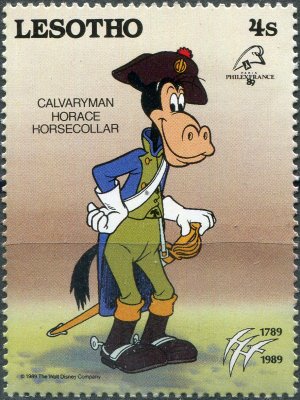 купить Лесото Почтовая марка 1989 "Гораций Хорсколлар в роли кавалериста"