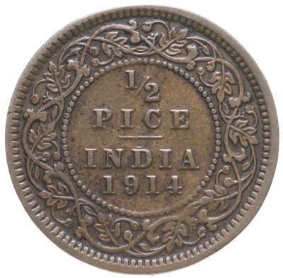 купить Индия (Британская) 1/2 пайса 1914