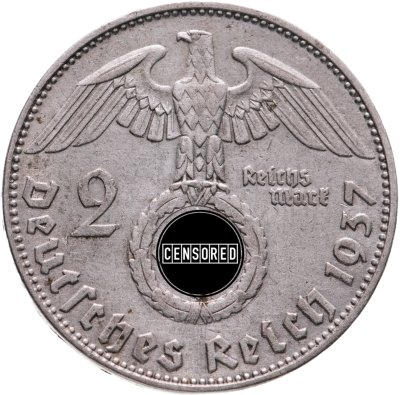 купить Германия, Третий рейх 2 рейхсмарки (reichsmark) 1937, знак монетного двора: "D" - Мюнхен
