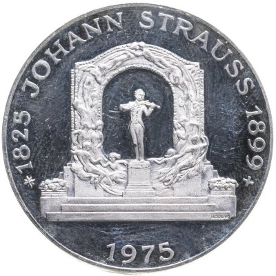 купить Австрия 100 шиллингов (shillings) 1975 "150 лет со дня рождения Иоганна Штрауса"