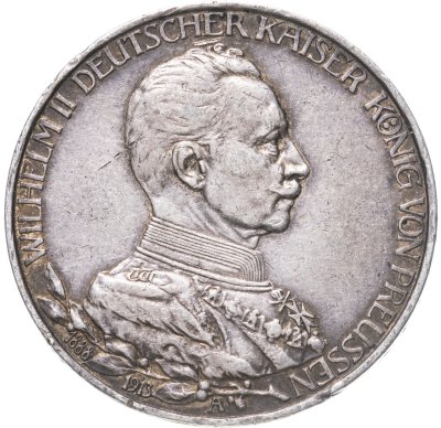 купить Германия (Империя) 3 марки (mark) 1913 A 25 лет правлению Вильгельма II Пруссия