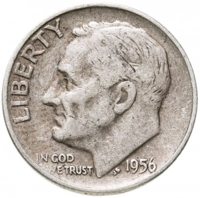 купить США 10 центов (дайм, one dime) 1956 D