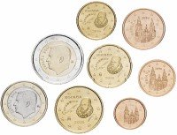 Купить Испания набор монет евро 2016 (8 штук)