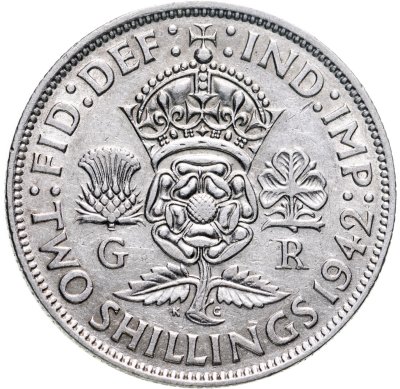 купить Великобритания 2 шиллинга (флорин, shillings) 1942