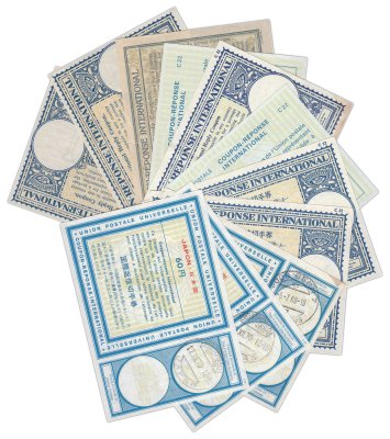 купить Набор Международных ответных купонов 1922-1988 годов (Австрия, США, Швейцария, Япония) 11 купонов