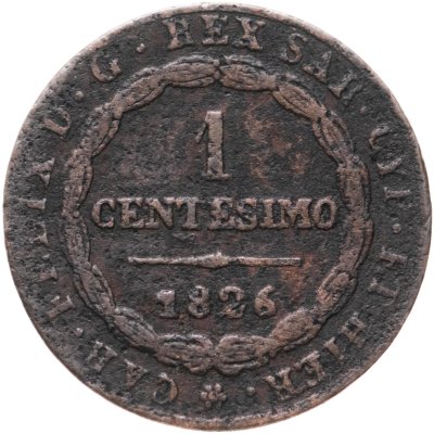 купить Сардиния 1 чентезимо, 1826