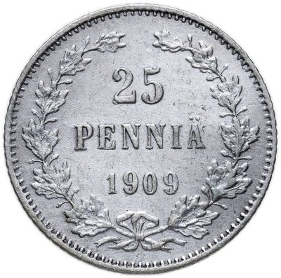 купить 25 пенни (pennia) 1909 L Российская Финляндия