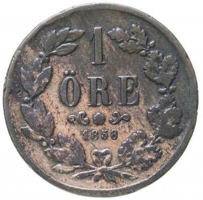 купить Швеция 1 эре (ore) 1858 Буквы L.A под бюстом